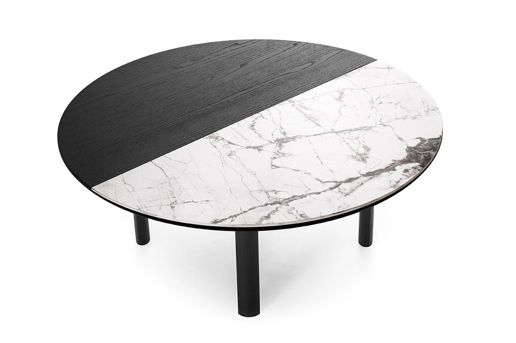 Bam CS5128-M Coffee Table-Coffee Tables-P15L MATT BLACK-P9C SILK WHITE MARBLE-P15L MATT BLACK-Calligaris New York Westchester