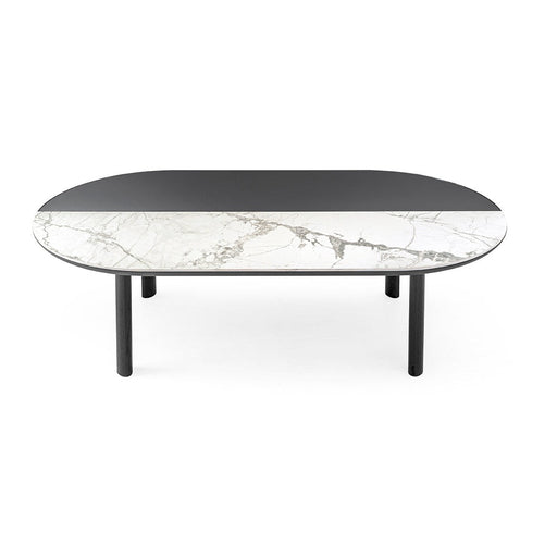 Bam CS5128-G Coffee Table-Coffee Tables-P9C SILK WHITE MARBLE-GMG GREY MIRROR-P15L MATT BLACK-Calligaris New York Westchester