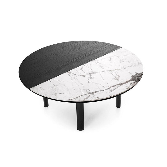 Bam CS5128-M Coffee Table-Coffee Tables-P15L MATT BLACK-P9C SILK WHITE MARBLE-P15L MATT BLACK-Calligaris New York Westchester