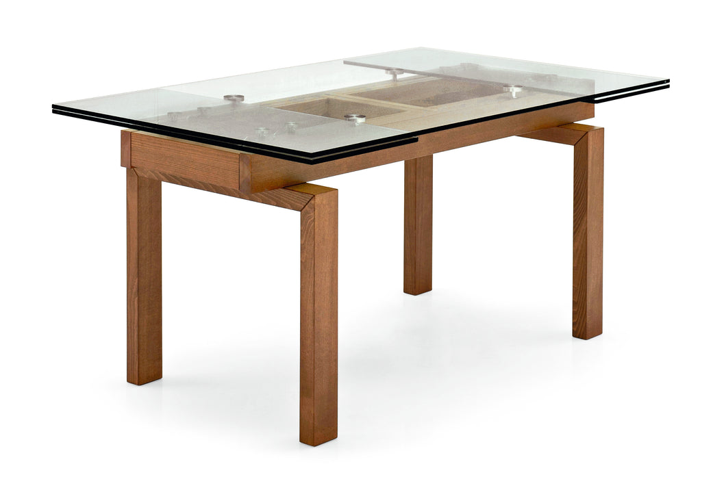 Hyper CS416-R 160 Extendable Table-Dining Tables-GTR TRANSPARENT-P201 WALNUT-Calligaris New York Westchester