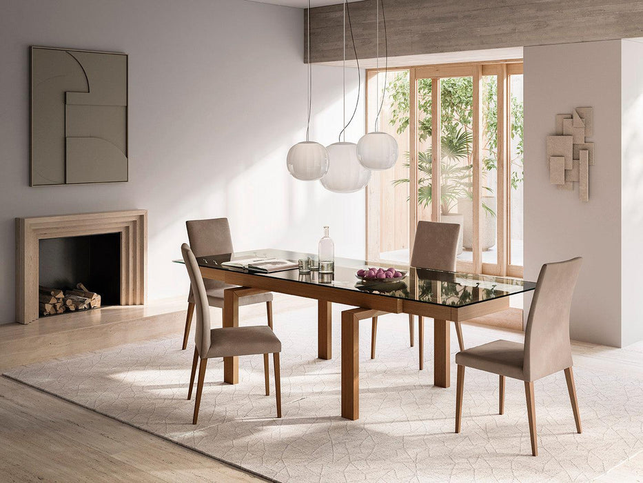 Hyper CS416-R 160 Extendable Table-Dining Tables-GTR TRANSPARENT-P201 WALNUT-Calligaris New York Westchester