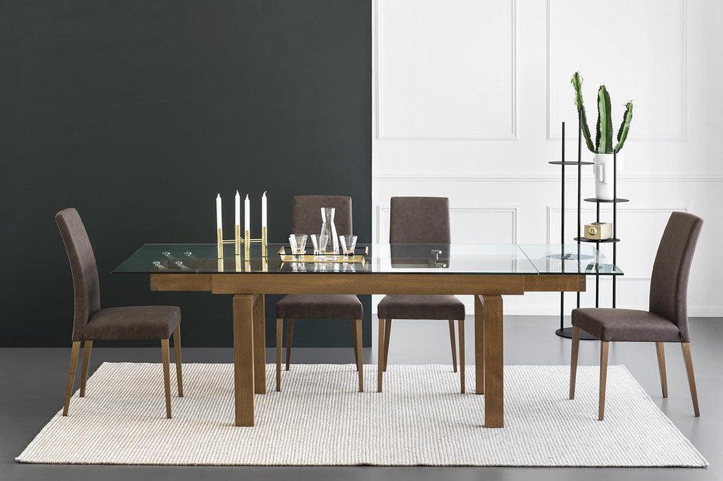 Hyper CS416-R 160 Extendable Table-Dining Tables-GTR TRANSPARENT-P201 WALNUT-Calligaris New York Westchester