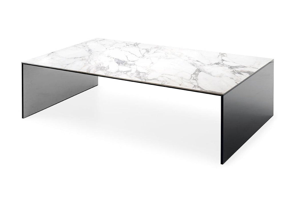Bridge CS5099-G Coffee Table-Coffee Tables-P2C WHITE MARBLE-GTG SMOKE GREY-Calligaris New York Westchester
