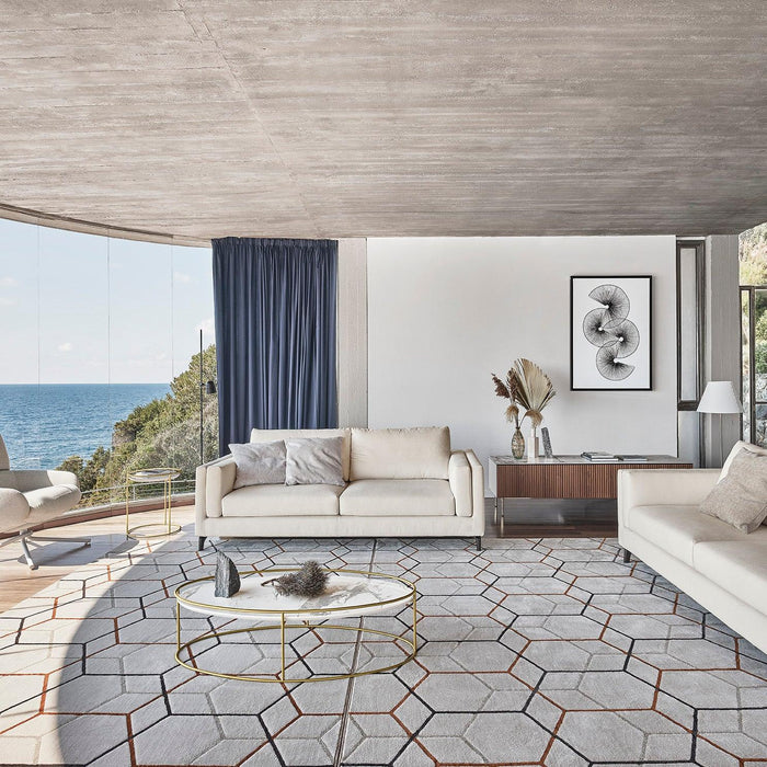 Offset CS7207-A Rug-Rugs-M5H BEIGE/BRICK RED/GREY/BROWN-Calligaris New York Westchester