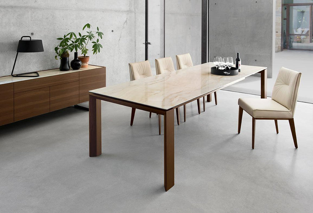 Omnia Table with extendable rectangular top and wooden legs Large • Seats  8-10 CS4058-R 180