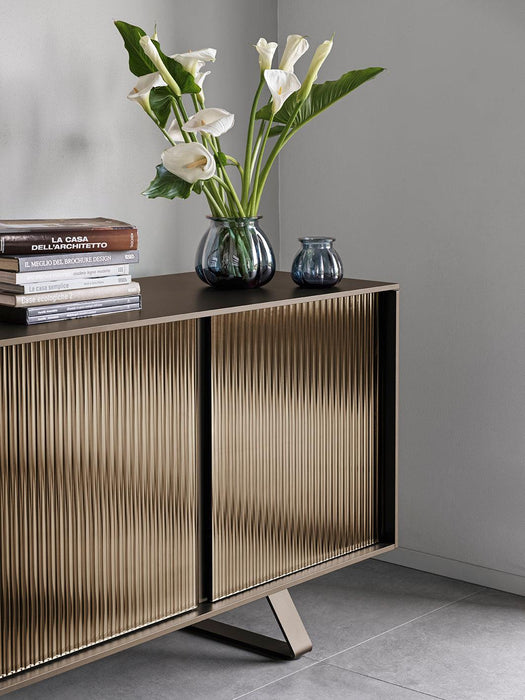 Secret CS6053-3 V Sideboard-Sideboards-GM0 MIRRORED BRONZE-P29L MATT BRONZE-Calligaris New York Westchester